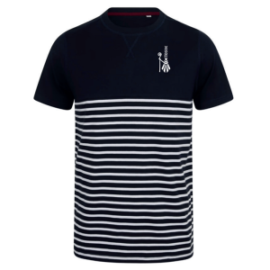 TT.FR135 t-shirt breton à manches courtes - noir