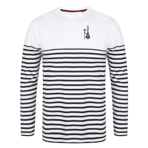 TT.FR134 T-shirt blanc breton à manches longue
