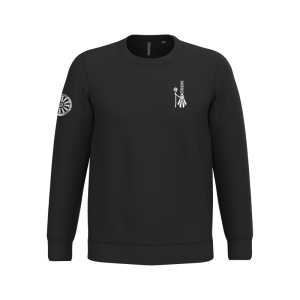 TTK474 Sweat-shirt noir col rond logo bigoudène coeur / logo Région 2 bras droit