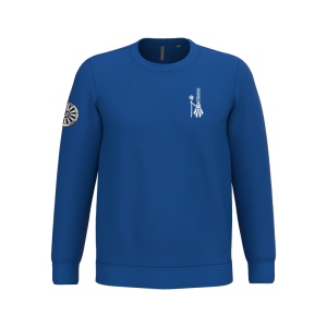 TTK474 Sweat-shirt bleu roi col rond / logo bigoudène coeur / logo Région 2 bras droit