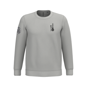 TTK474 Sweat-shirt gris col rond / logo bigoudène coeur / logo Région 2 bras droit