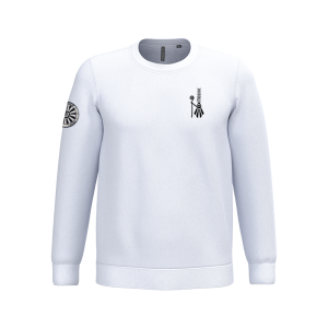 TTK474 Sweat-shirt blanc col rond / logo bigoudène coeur / logo Région 2 bras droit