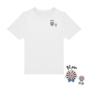 CGTK002 t-shirt enfant blanc logo coeur tel père tel fils