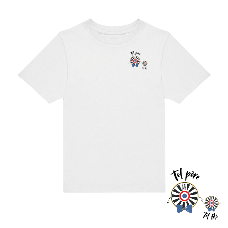 CGTK002 t-shirt enfant blanc logo coeur tel père tel fils