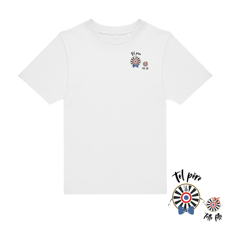 CGTK002 t-shirt enfant blanc logo coeur tel père telle fille