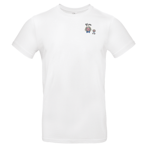 CGTU03T t-shirt adulte blanc logo coeur tel père telle fils