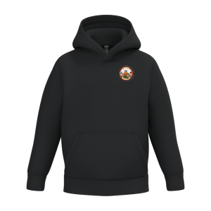 sweat capuche enfant noir K477 logo coeur et dos JNF