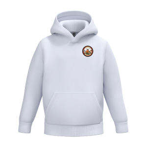 sweat capuche enfant blanc K477 logo coeur et dos JNF